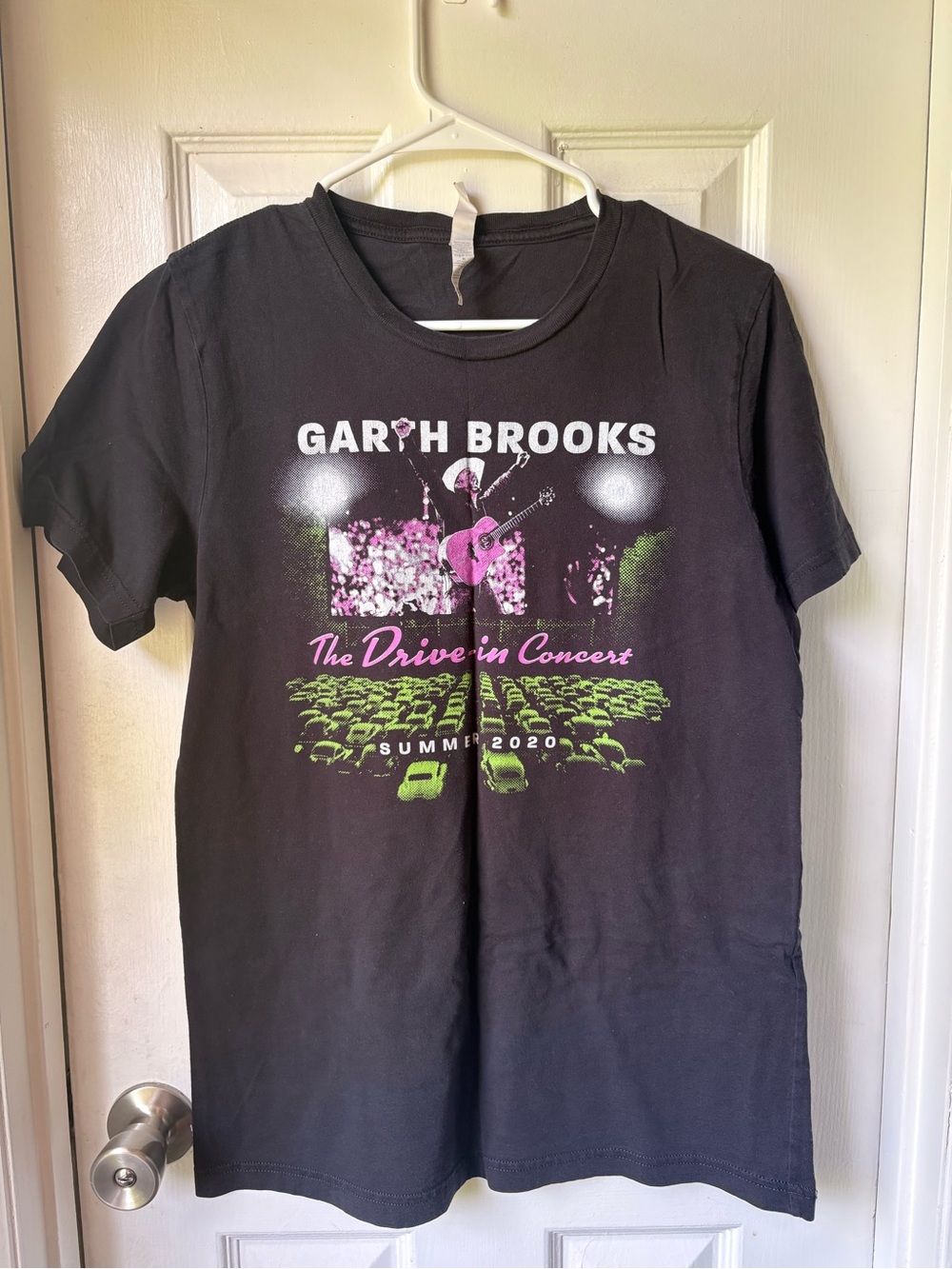 Garth Brooks 'The Drive in Concert' Graphic Tee - Black with Pink & Lime